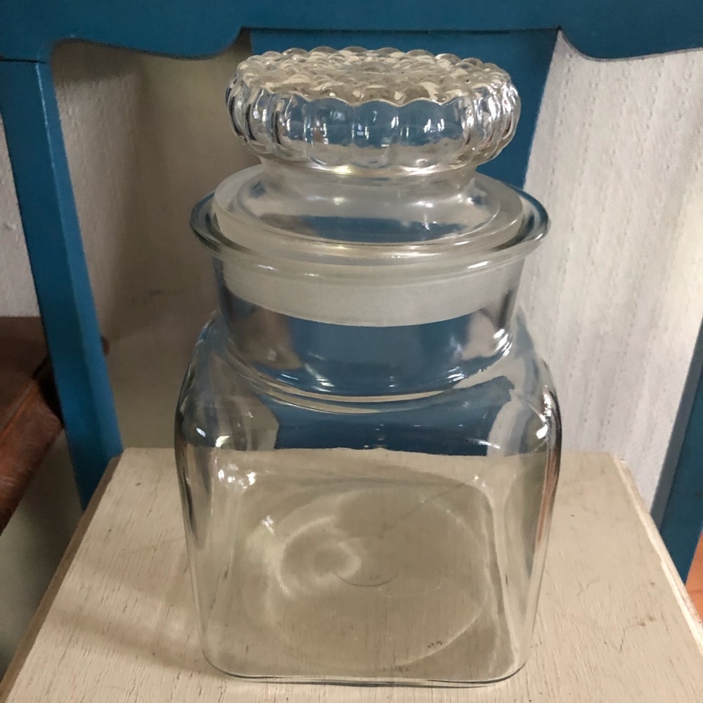 Vintage Glass Canister w Lid